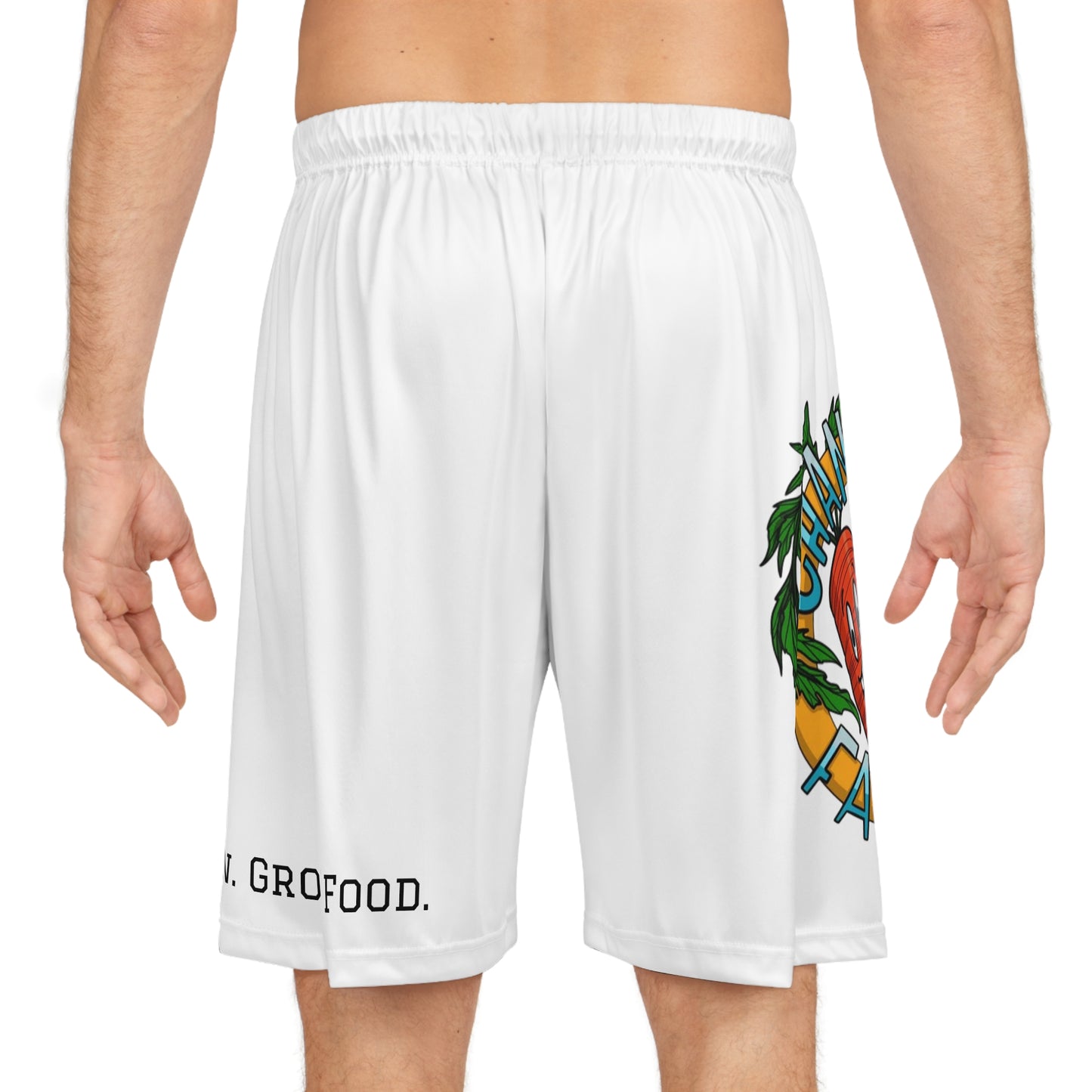 Kill Your Lawn Farmers Market Basketball Shorts — Grow Food AOP Athletic Shorts