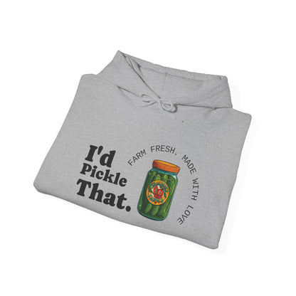 "I'd Pickle That" Graphic Hoodie – 'Kill Your Lawn / Grow Food' Sleeve Design