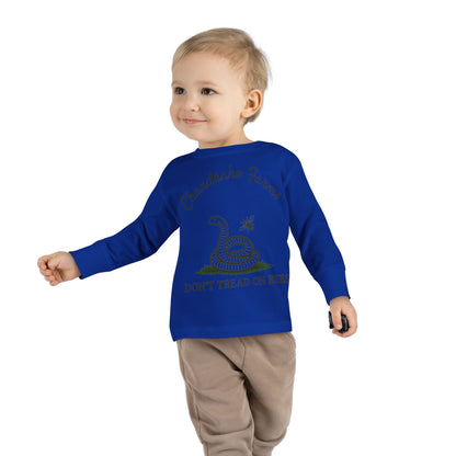 Toddler Long Sleeve Tee — "Don't Tread on Bees" Snake & Bee Nursery Graphic