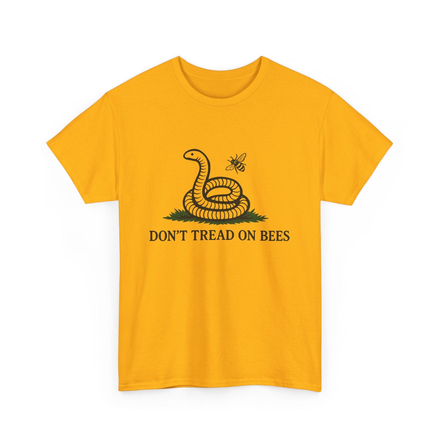 T-Shirt — "Don't Tread On Bees" Snake & Bee Graphic Tee (Chandanko Farms Florida)