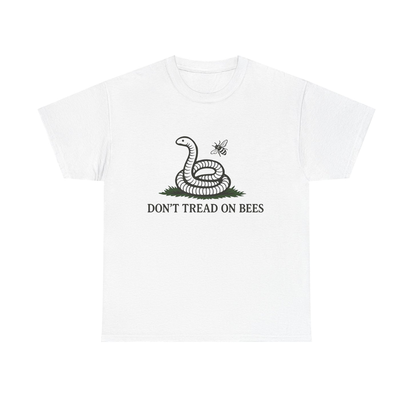 T-Shirt — "Don't Tread On Bees" Snake & Bee Graphic Tee (Chandanko Farms Florida)