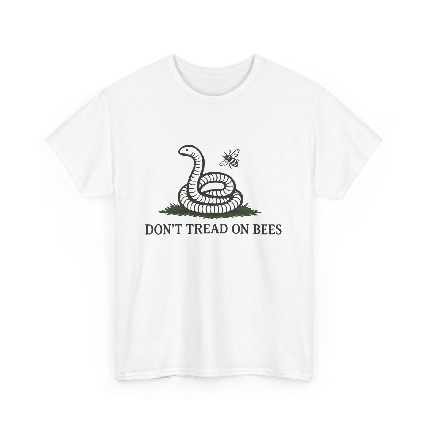 T-Shirt — "Don't Tread On Bees" Snake & Bee Graphic Tee (Chandanko Farms Florida)