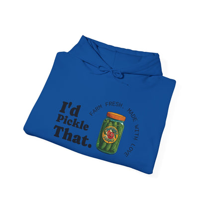 "I'd Pickle That" Graphic Hoodie – 'Kill Your Lawn / Grow Food' Sleeve Design