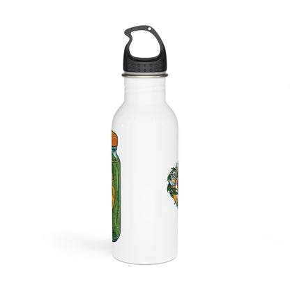 Pickle Jar Stainless Steel Water Bottle — Retro Farm Pickles Illustration