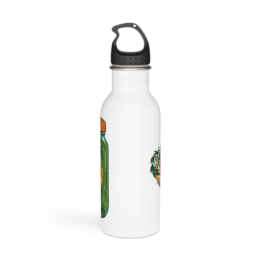 Pickle Jar Stainless Steel Water Bottle — Retro Farm Pickles Illustration