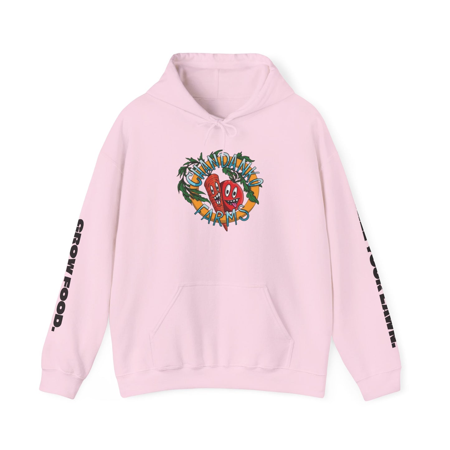 Chandanko Farms Logo Graphic Hoodie – 'Fill Your Lawn / Grow Food' Sleeve Design