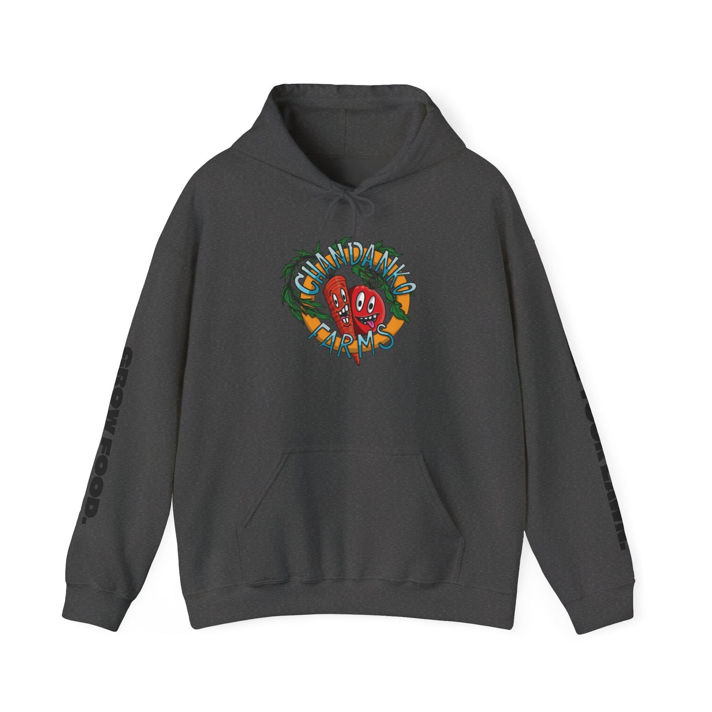 Chandanko Farms Logo Graphic Hoodie – 'Fill Your Lawn / Grow Food' Sleeve Design