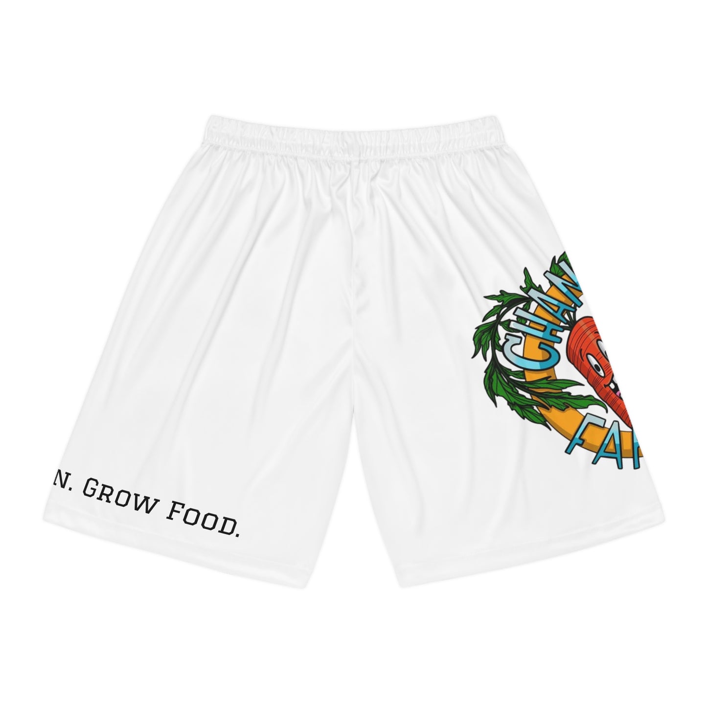Kill Your Lawn Farmers Market Basketball Shorts — Grow Food AOP Athletic Shorts