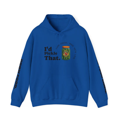 "I'd Pickle That" Graphic Hoodie – 'Kill Your Lawn / Grow Food' Sleeve Design