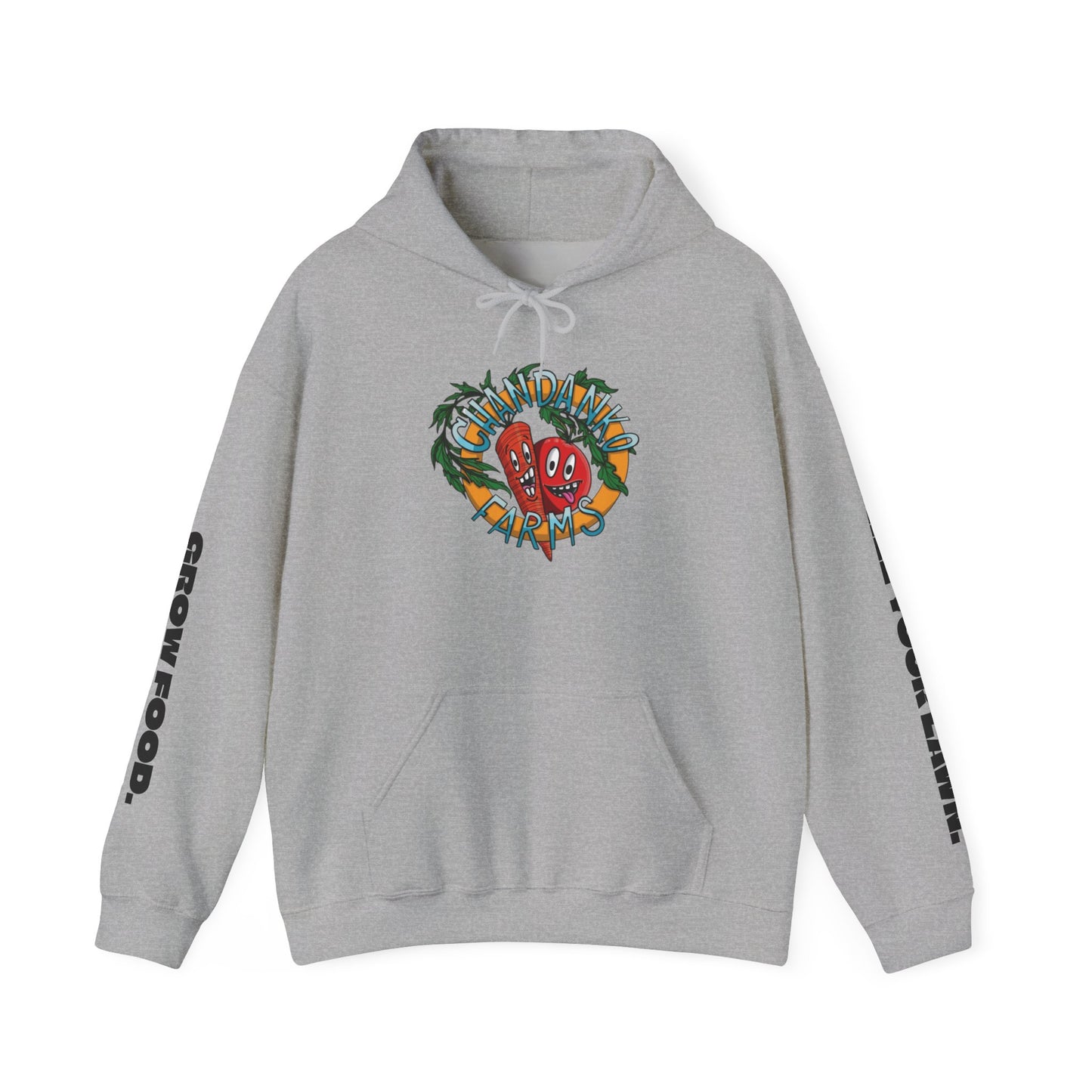 Chandanko Farms Logo Graphic Hoodie – 'Fill Your Lawn / Grow Food' Sleeve Design