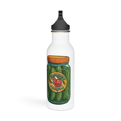 Pickle Jar Stainless Steel Water Bottle — Retro Farm Pickles Illustration