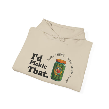 "I'd Pickle That" Graphic Hoodie – 'Kill Your Lawn / Grow Food' Sleeve Design