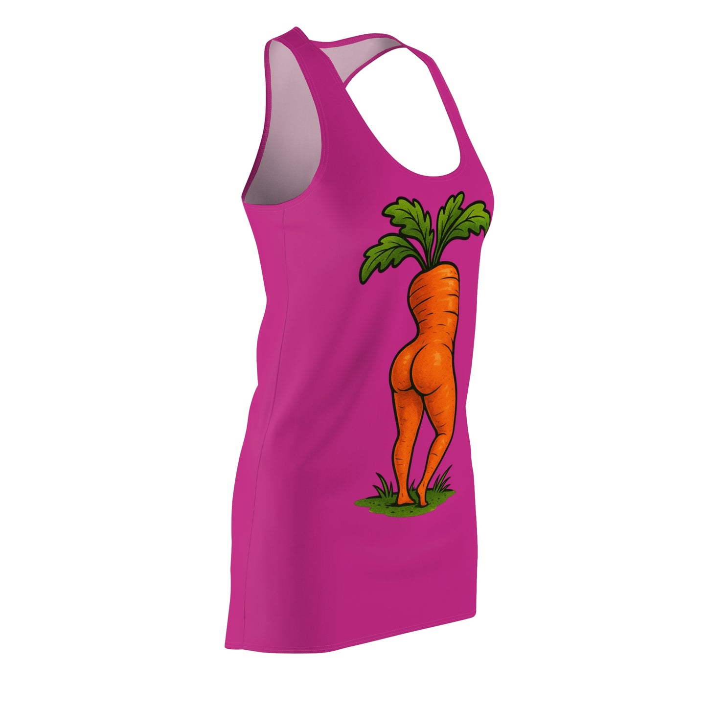 Racerback Dress — Playful 'Booty Carrot' Farm Graphic (Chandanko Farms)