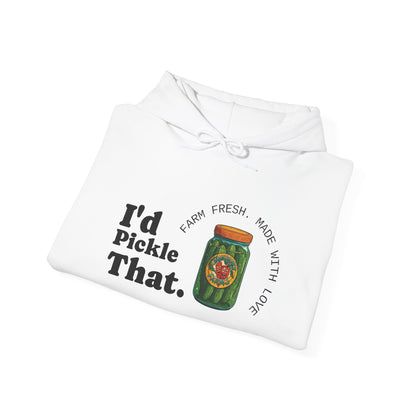 "I'd Pickle That" Graphic Hoodie – 'Kill Your Lawn / Grow Food' Sleeve Design