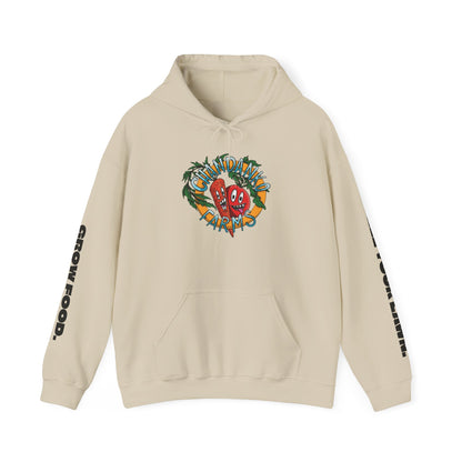 Chandanko Farms Logo Graphic Hoodie – 'Fill Your Lawn / Grow Food' Sleeve Design