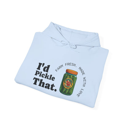 "I'd Pickle That" Graphic Hoodie – 'Kill Your Lawn / Grow Food' Sleeve Design
