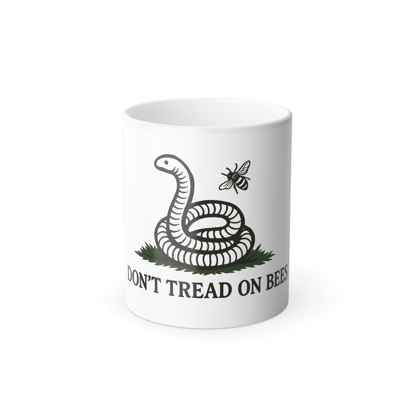 Don't Tread on Bees Color-Changing Mug — 11 oz Heat Reveal Bee & Snake Design