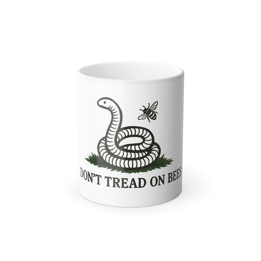 Don't Tread on Bees Color-Changing Mug — 11 oz Heat Reveal Bee & Snake Design
